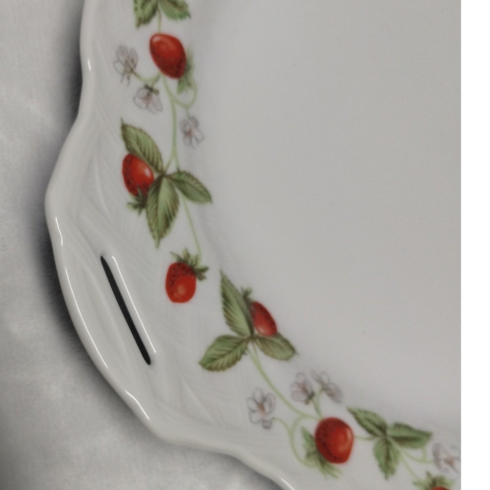 Bernardaud Limoges Fraises Strawberry Handled Cake Plate French Porcelain - Picture 5 of 13